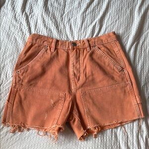 Urban Outfitters Orange Denim Shorts